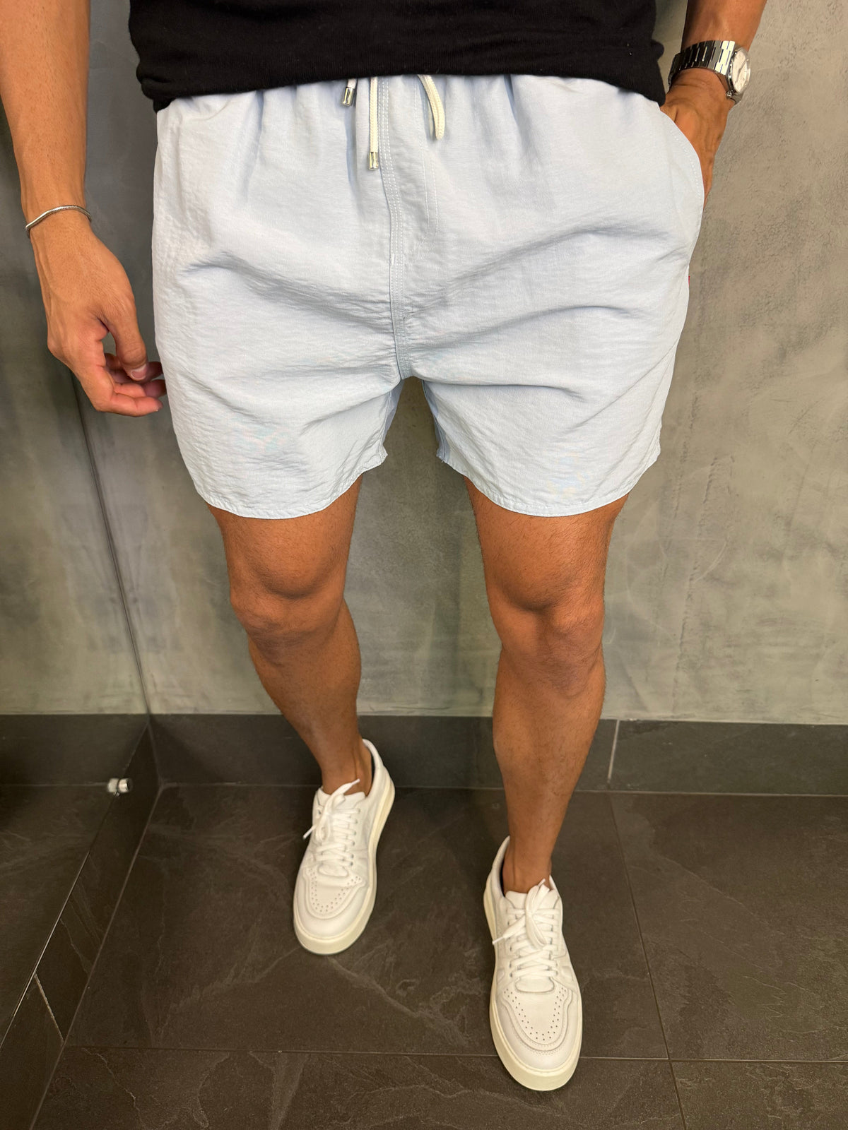 SHORT PRAIA LISO PREMIUM RSV AZUL SECO