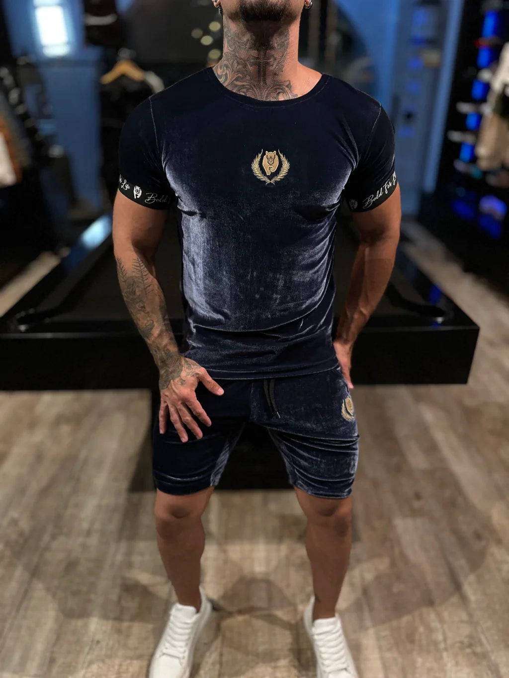 CONJUNTO VELUDO MOLHADO BLUE