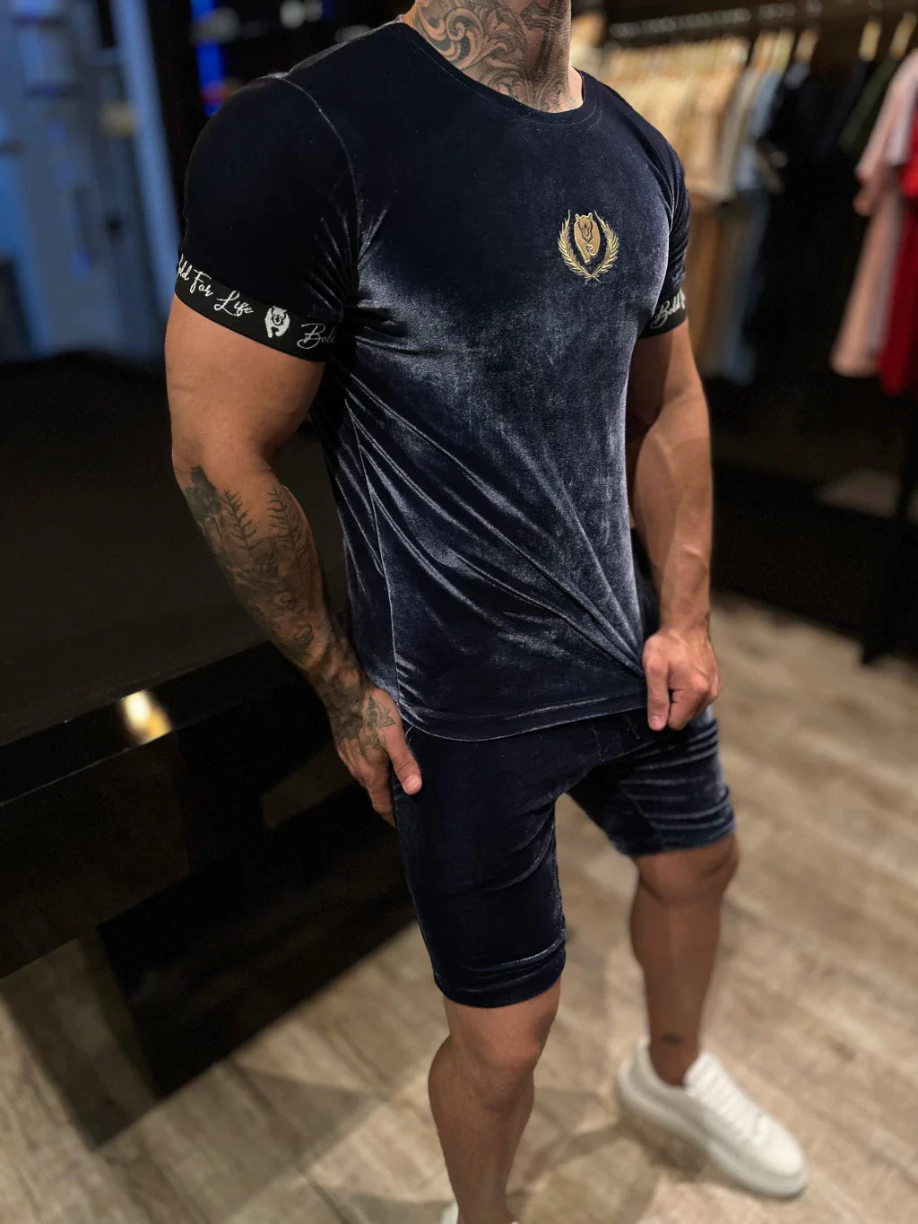 CONJUNTO VELUDO MOLHADO BLUE